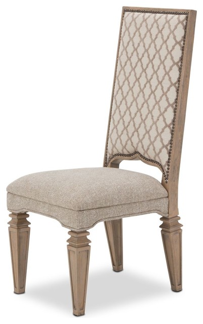 Aico Michael Amini Tangier Coast Side Chair Desert Sand Set Of 2