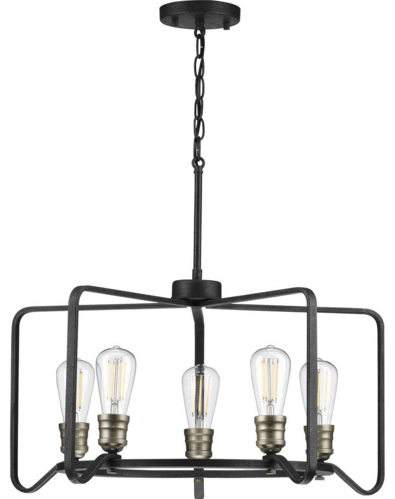 Foster 5 Light Chandelier in Gilded Iron (P400153-071)