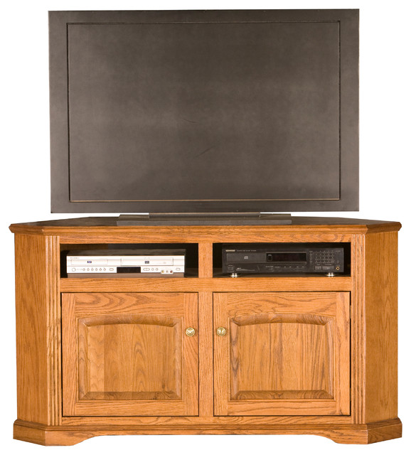56" Oak Ridge Corner Entertainment Console Farmhouse Entertainment