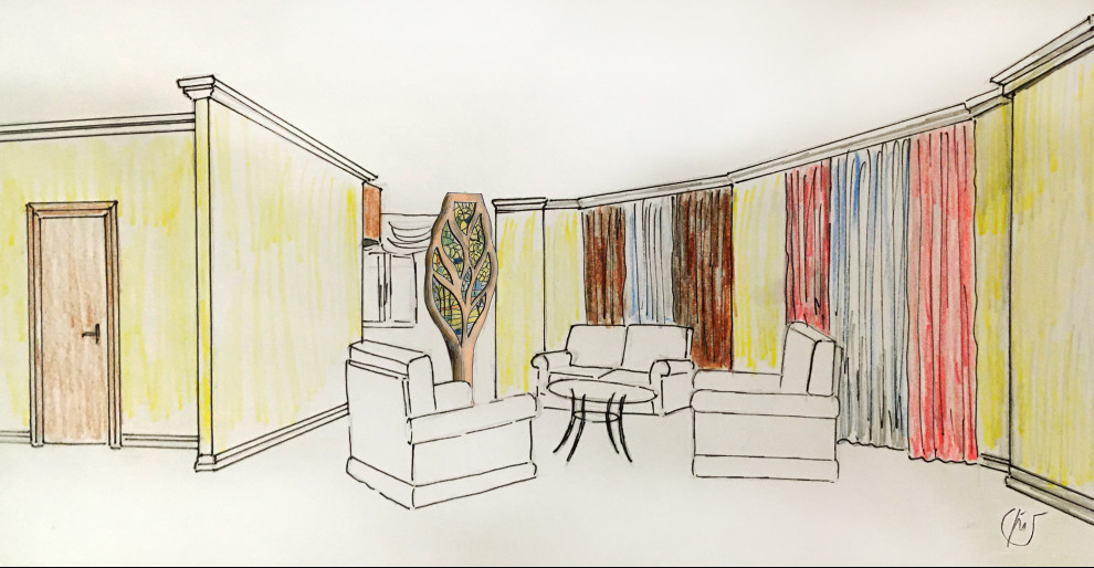 квартира в авторском стиле с Деревом и Венерой