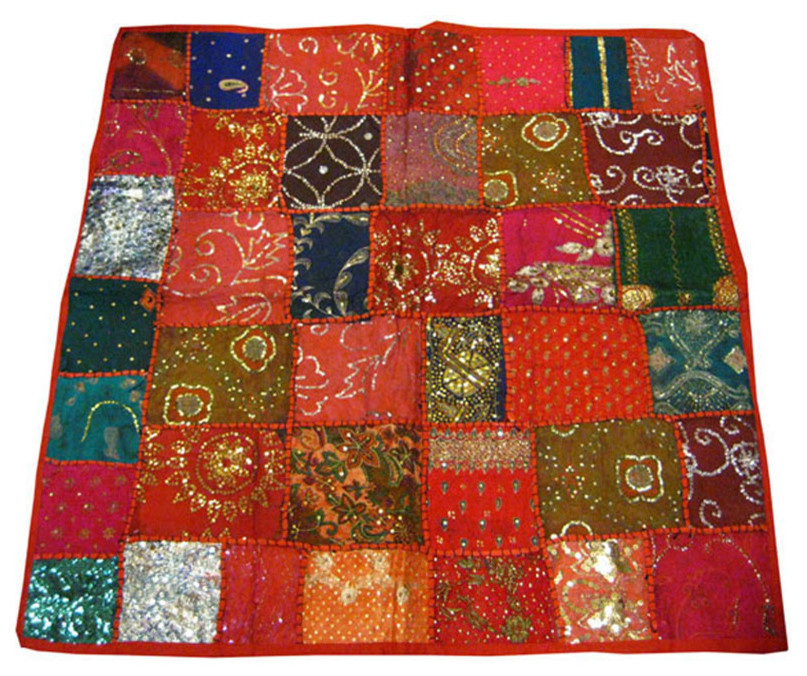 Vintage Table Cloths Red Sari Wall Tapestry
