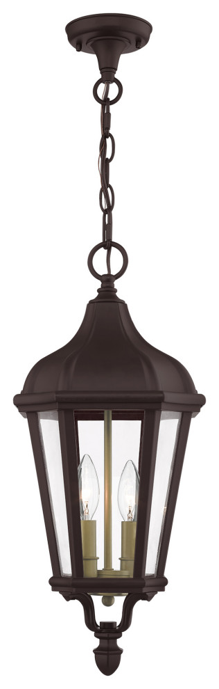 Livex Morgan 2 Light Bronze, Antique Gold Cluster Medium Outdoor Pendant Lantern