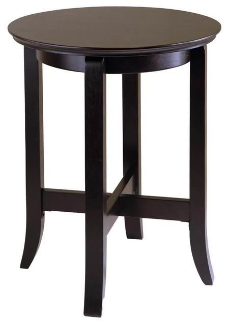 Toby Round End Table In Dark Espresso Finish Toby Round End Table In Dark Espresso Finish