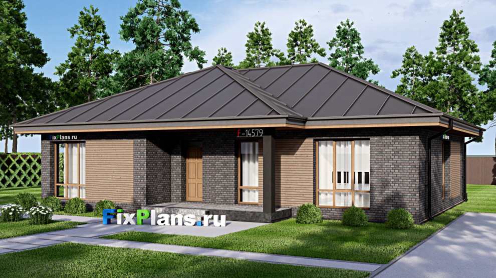Проект одноэтажного дома 15х15м S146м2 F-14579