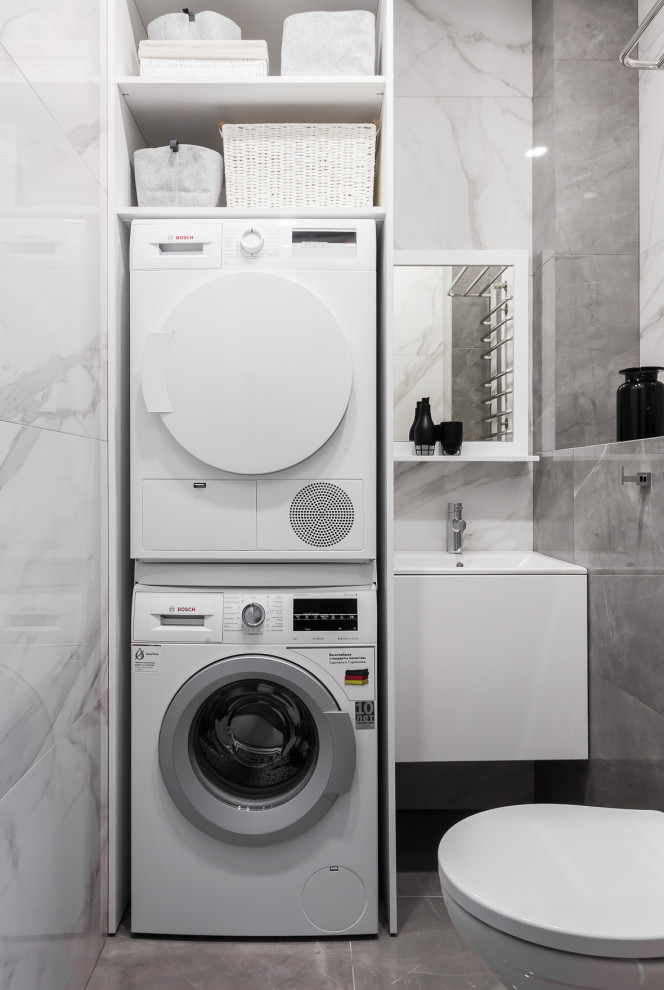 Компактная трехкомнатная квартира с круглой кроватью