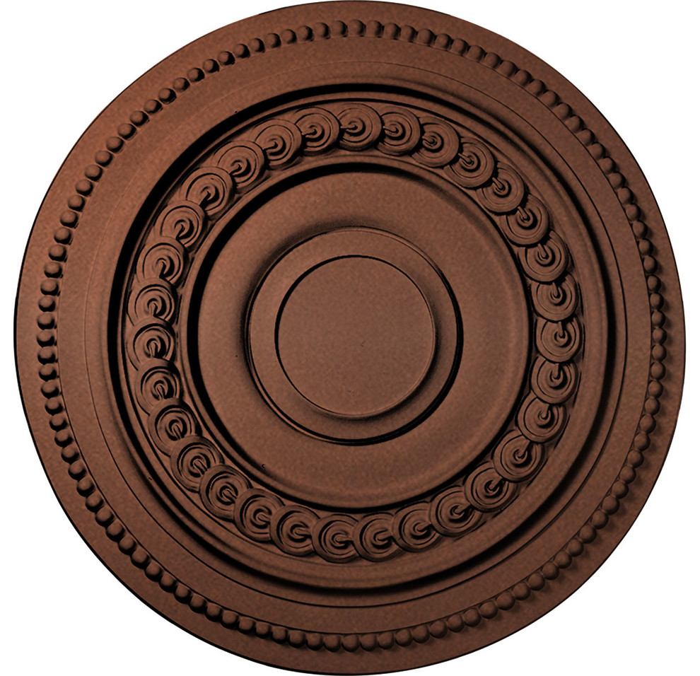 18"OD x 1 1/4"P Oldham Ceiling Medallion, Copper Penny