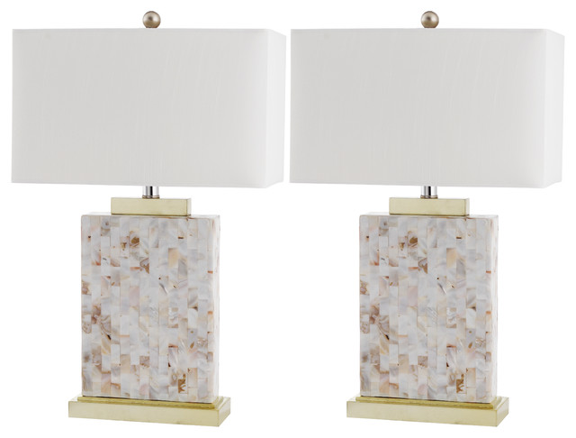 Safavieh Tory 24.5" Shell Table Lamps, Set of 2