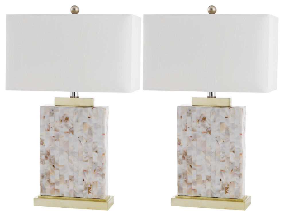 Safavieh Tory 24.5" Shell Table Lamps, Set of 2