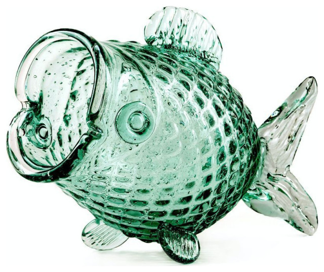 Recycled Glass Fish Jars M (2) Pols Potten Fish Beach Style Vases