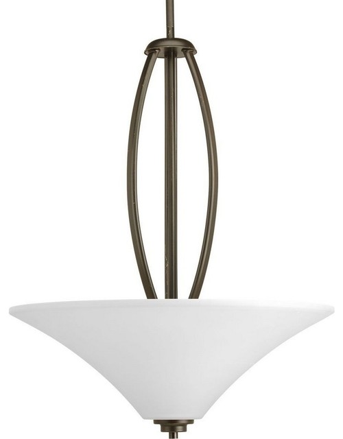 Joy 3 Light Inverted Pendant Antique Bronze Etched White Gl Joy 3 Light Inverted Pendant Antique Bronze Etched White Gl