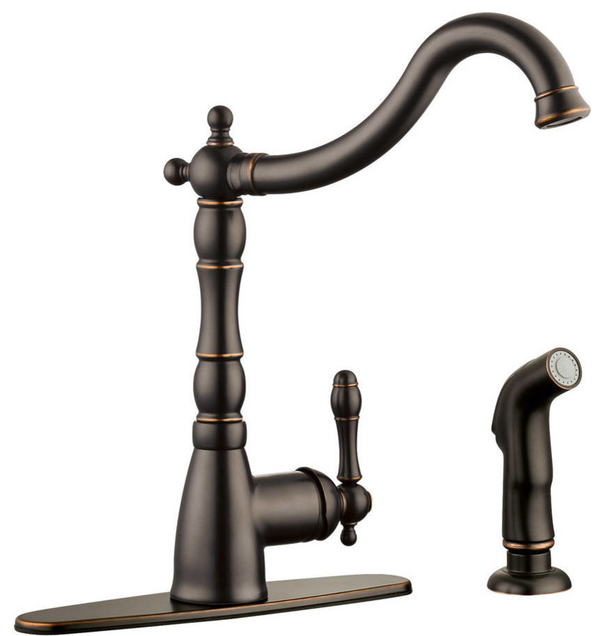 Oakmont Kitchen Faucet with Sprayer, 1-Handle, Oil Rubbed Bronze