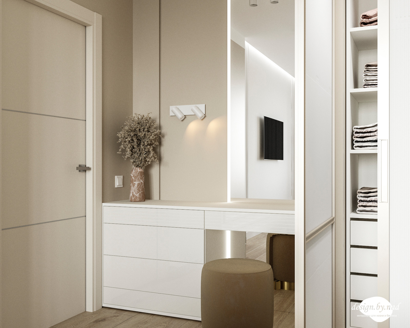 Трехкомнатная квартира в светло-бежевых тонах