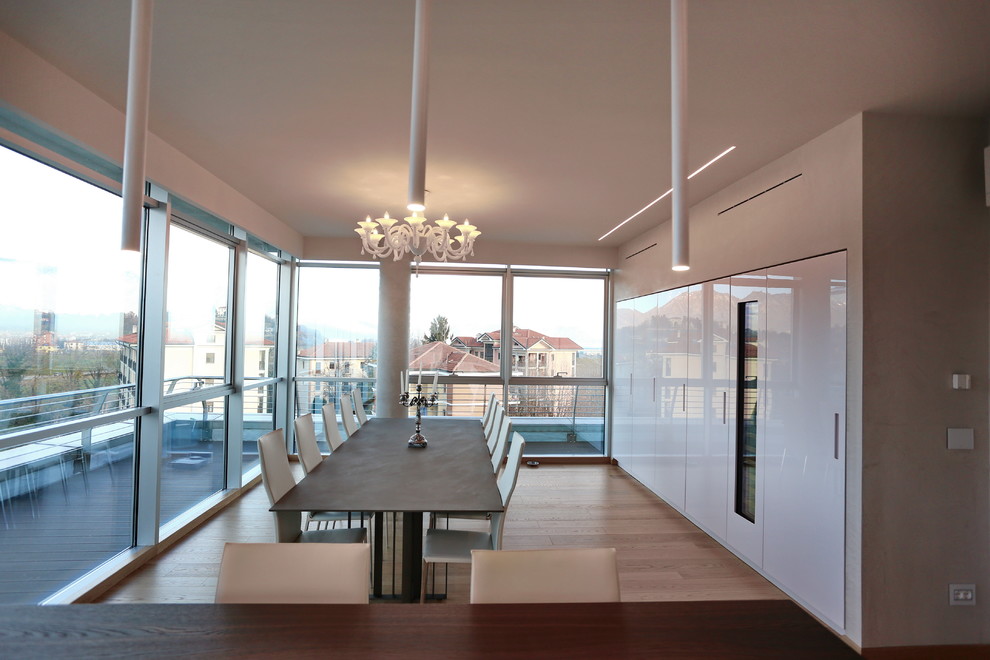 Design ideas for a large contemporary dining room in Turin.