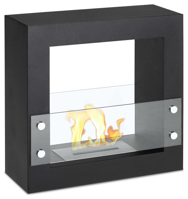 Freestanding Ventless Bio Ethanol Fireplace Tectum Mini Black Ignis