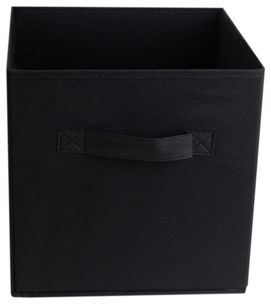 Collapsible and Foldable NonWoven Storage Cube, Black Contemporary