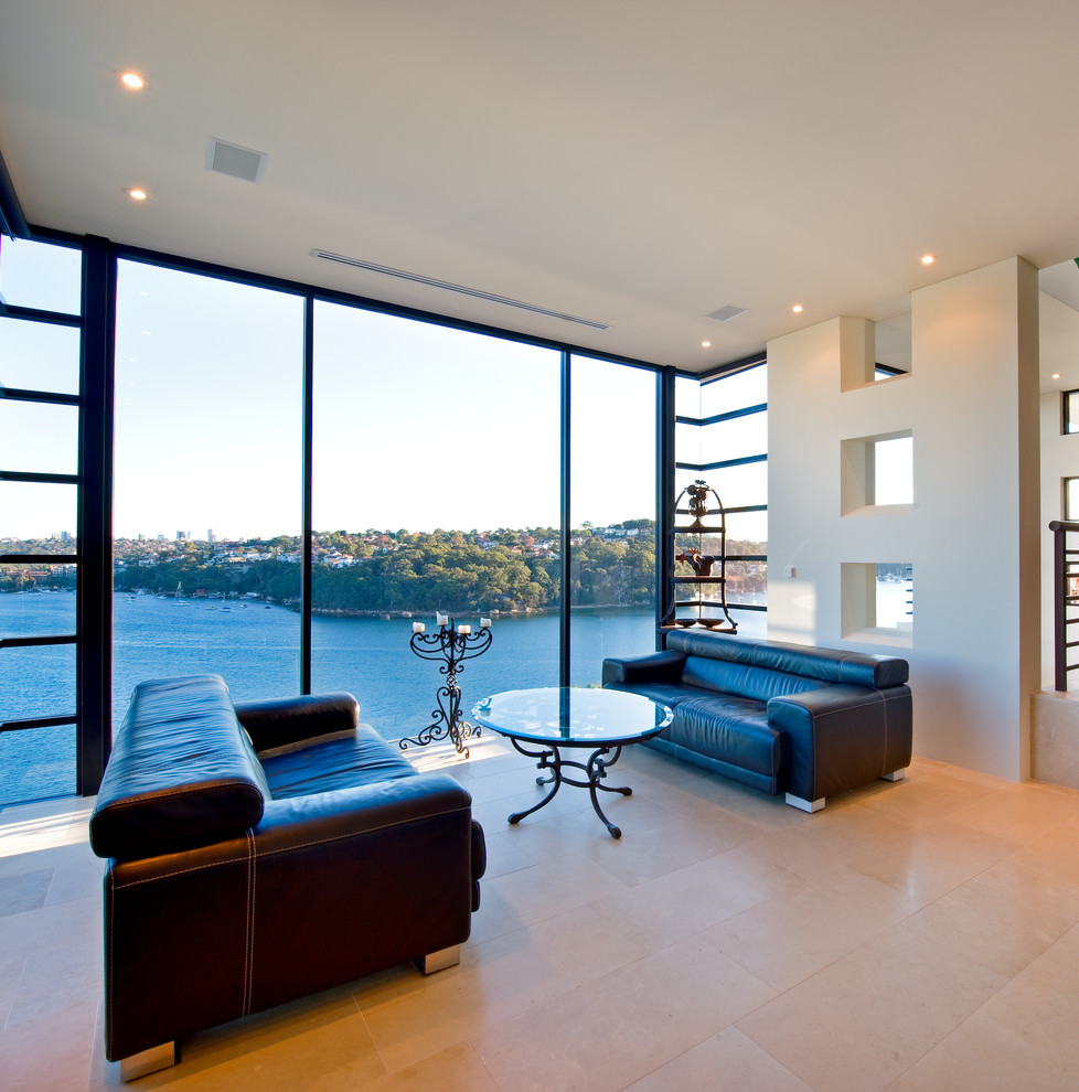 This is an example of a contemporary living room in Sydney.