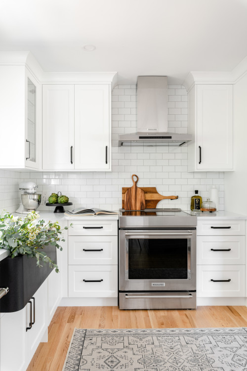 White Shaker Cabinets With Matte Black Hardware Www Resnooze Com   Transitional Kitchen 