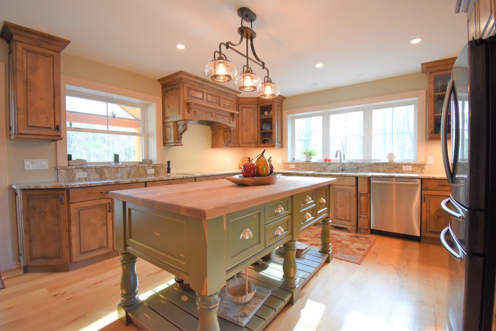 Inspiration for a huge rustic kitchen remodel with distressed cabinets