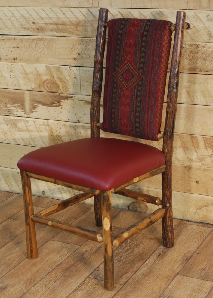 Hickory stick upholstered side chair