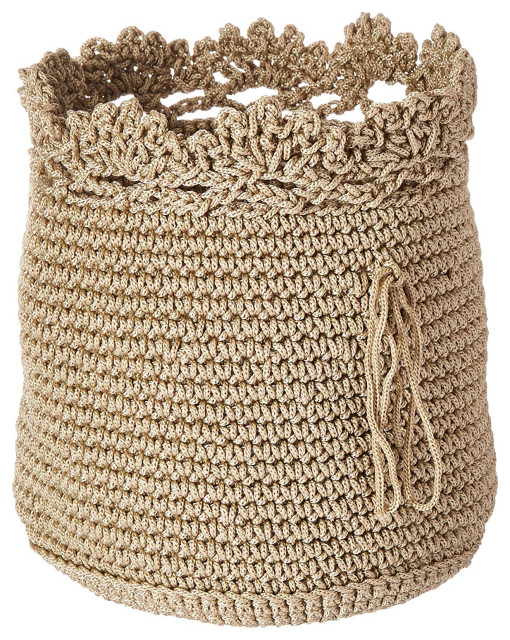 Heritage Lace Mode Crochet Basket Set 3 W Trim Contemporary Baskets By Uber Bazaar