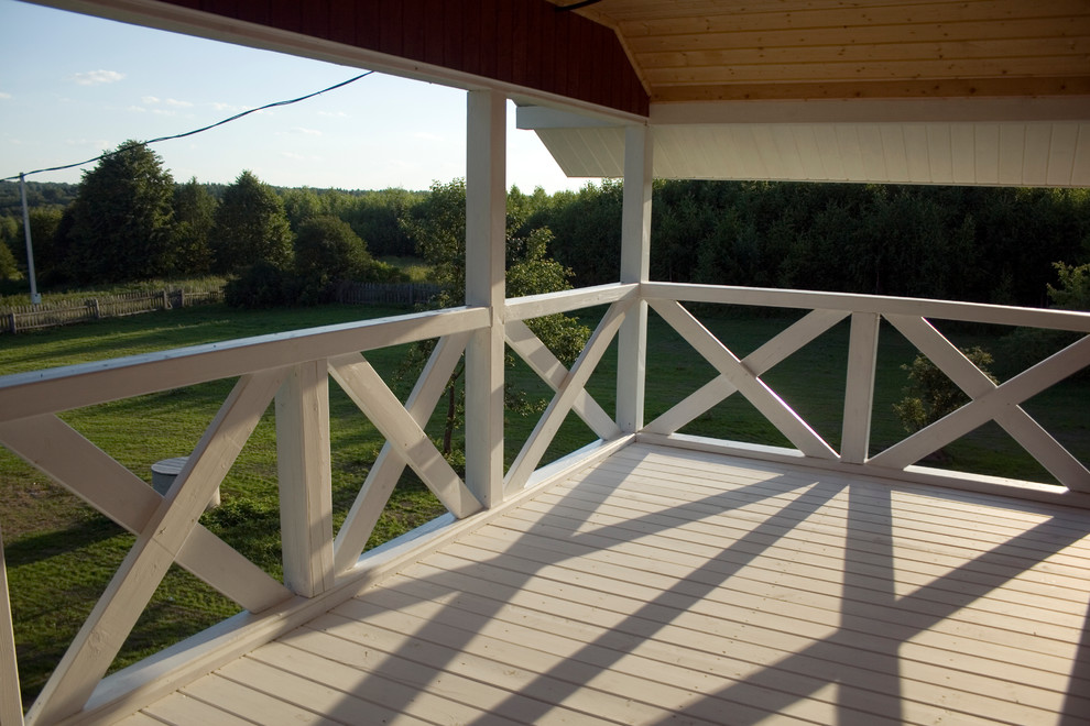 Двухэтажная баня с открытой верандой в Слепцово