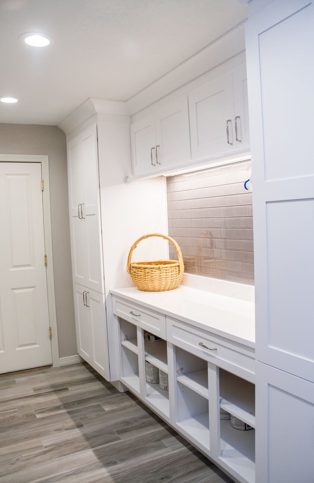 Inspiration for a transitional home design remodel in Denver
