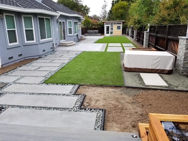 Stone Pavers in Backyard