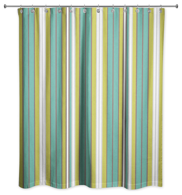 Green Stripes Shower Curtain Contemporary Curtains By Green Stripes Shower Curtain