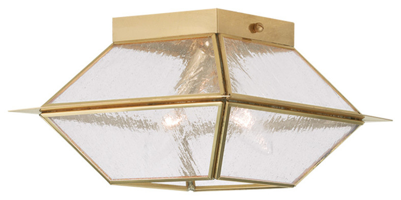 Mansfield Outdoor and Indoor Ceiling Mount, Polished Brass
