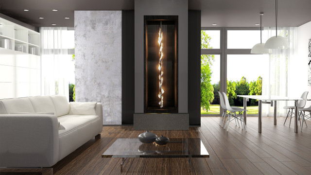 Modern Fireplace modern-family-room