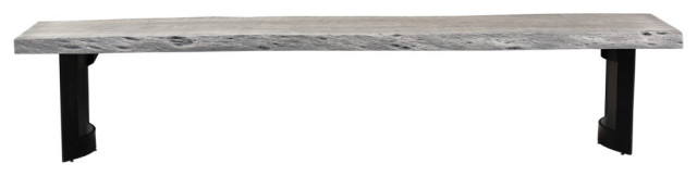 Bent Bench Small Weathered Gray