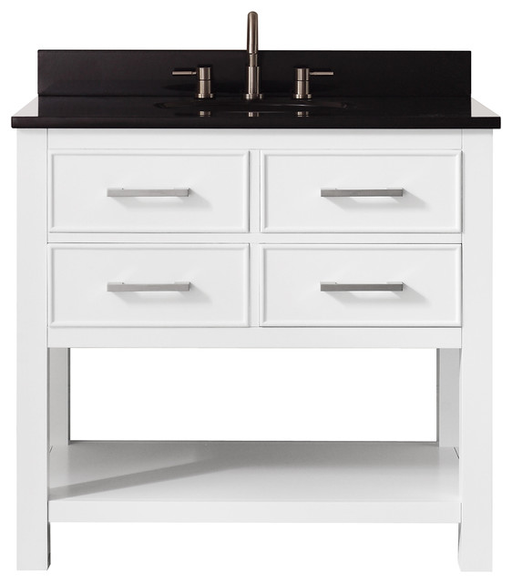 Avanity Brooks 37 Vanity White Finish Transitional Bathroom Vanities And Sink Consoles By Avanity Corporation