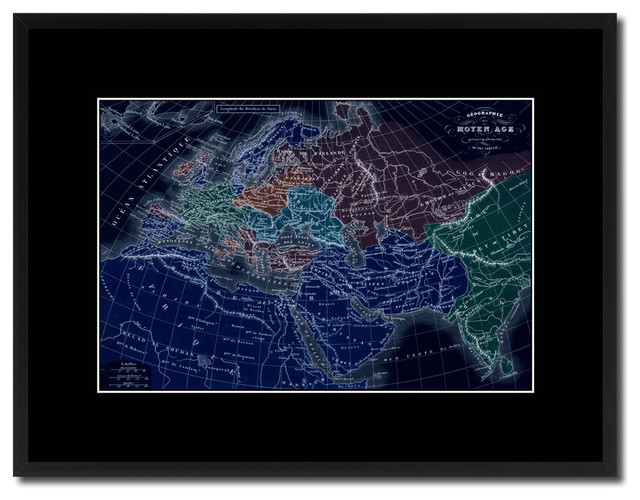 Europe In The Middle Ages Crusades Vivid Map On Canvas, 16" X 21", 16 ...