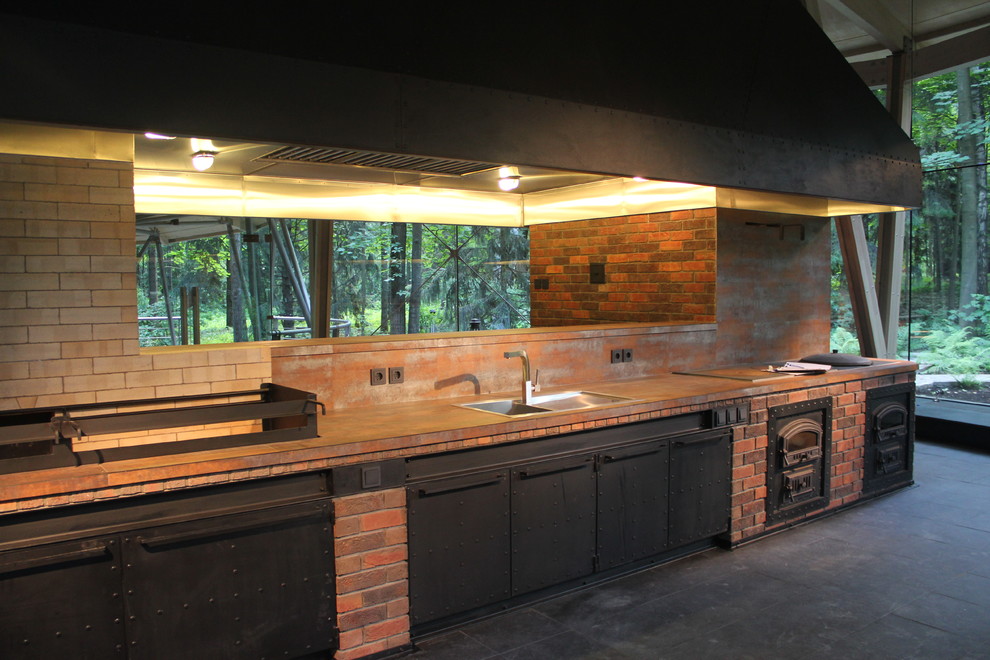 Кирпичная кухня в стиле Лофт/Brick loft style kitchen