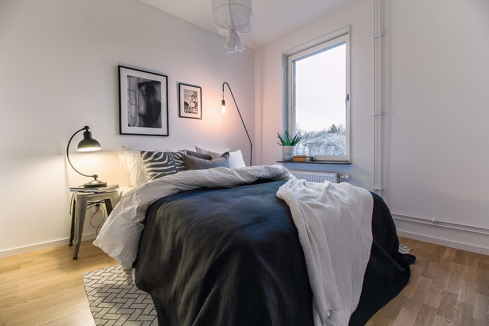 Inspiration for a scandinavian bedroom in Stockholm.