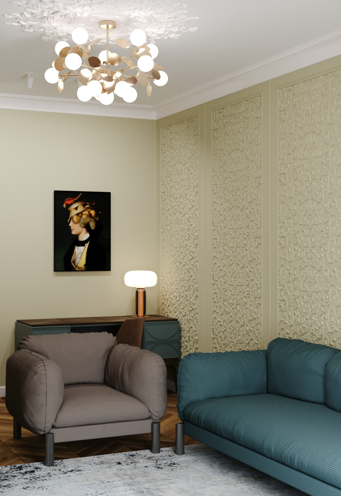 Двухкомнатная квартира в неоклассическом стиле