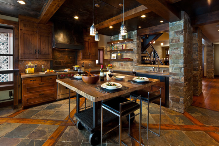 Inspiration for an industrial kitchen in Salt Lake City.