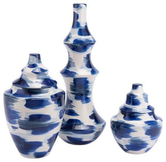 A11369 Pinto Medium Vase Blue & White