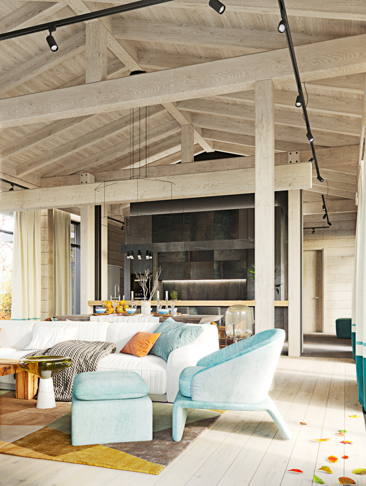 Яркий интерьер дачи на Дубровке