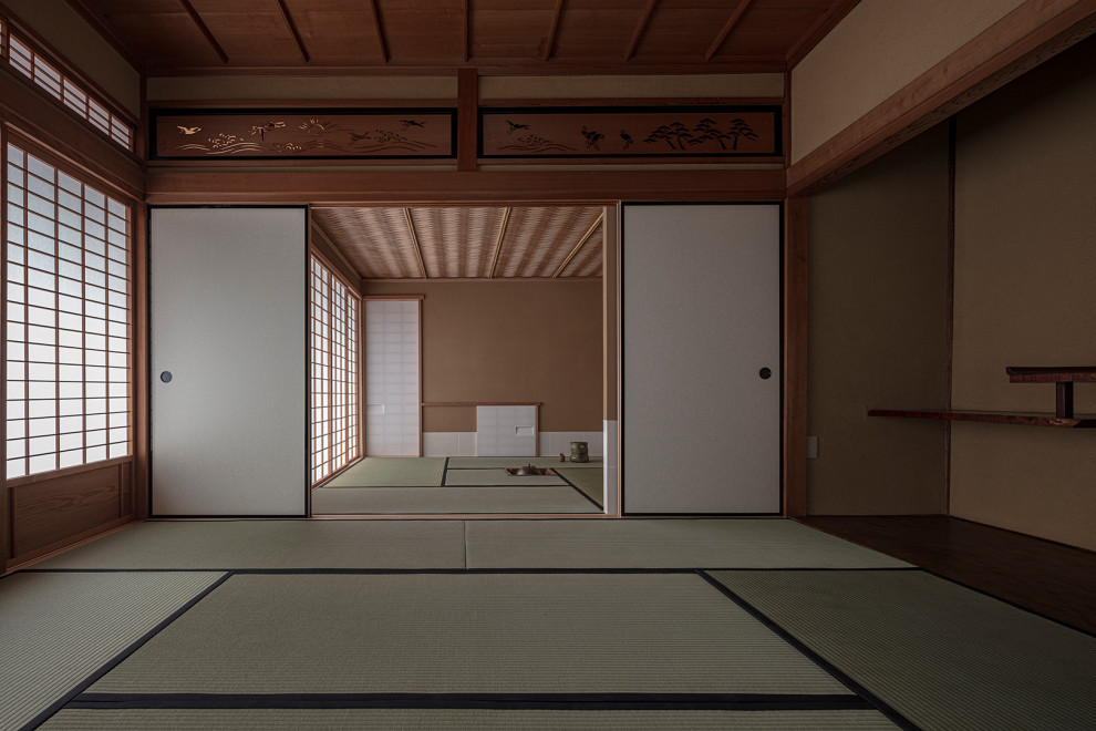 Foto de sala de estar de estilo zen con tatami