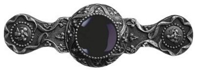 Victorian Pull, Antique-Style Pewter With Onyx