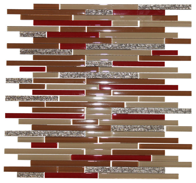 11 93 X12 91 Dynasty Red Strip Gl Crema Mocha Gold Vine Wall 11 93 X12 91 Dynasty Red Strip Gl Crema Mocha Gold Vine Wall Backsplash Tile Contemporary Mosaic By Source Inc
