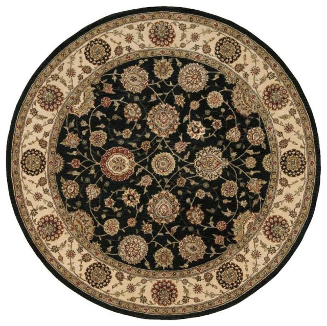 Nourison 2000 2204 Navy Blue Round Area Rug, 4'xROUND - Traditional ...