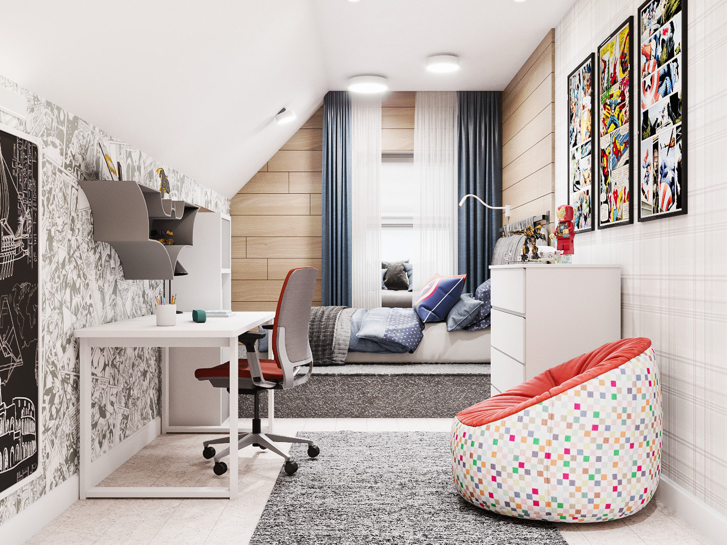 Коттедж с тремя детскими, 224 м2