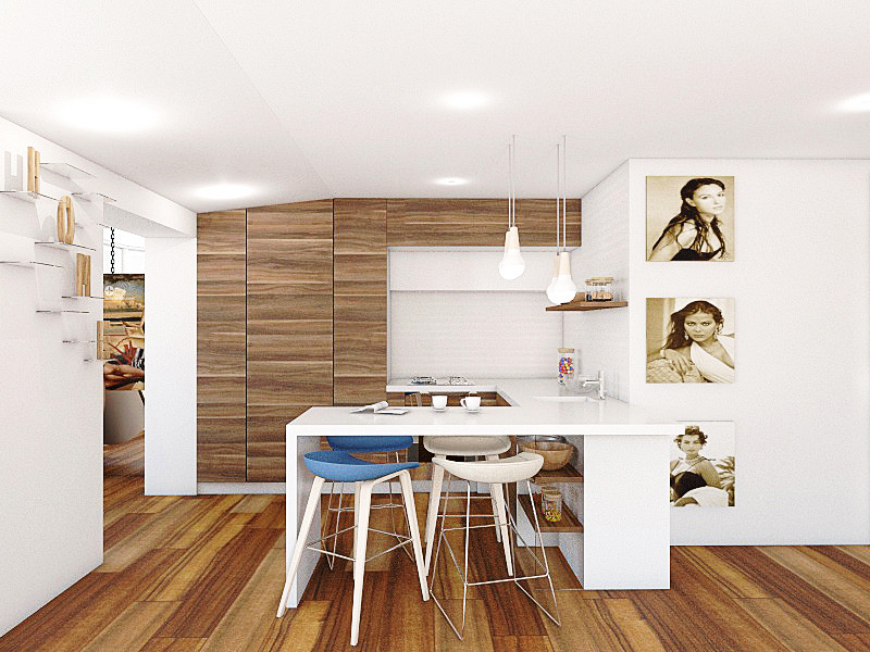 Дизайн квартиры-студии в минимализме.