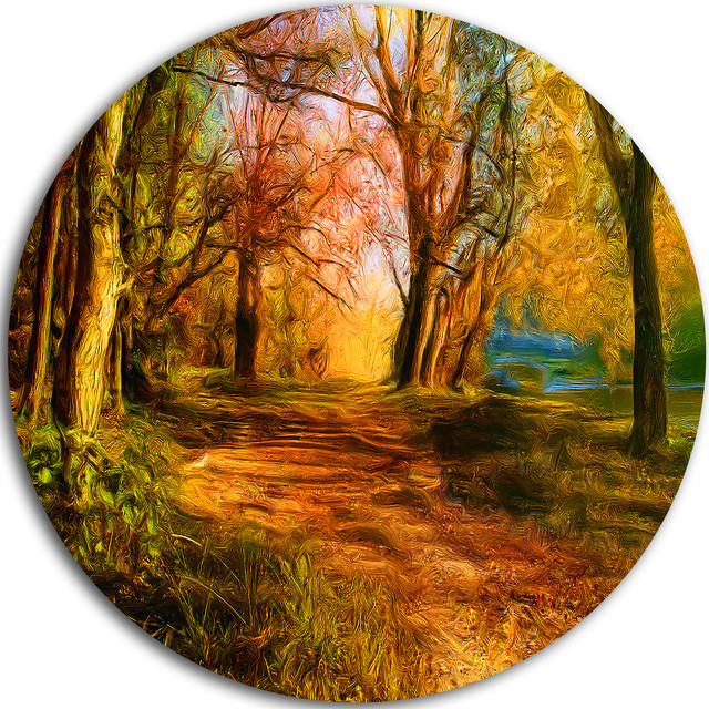 Beauty Of Nature, Landscape Disc Metal Wall Art Contemporary Metal