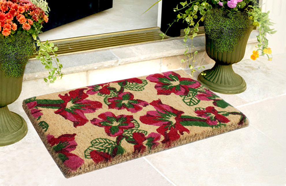 Wildflowers Bleach Extra Thick Designer Door Mat Contemporary