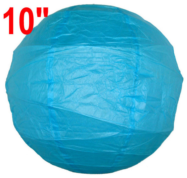 10" Criss Cross Turquoise Blue Chinese Japanese Paper Lantern