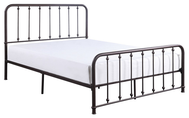 Lenci Metal Platform Bed, Queen - Traditional - Platform Beds - by ...