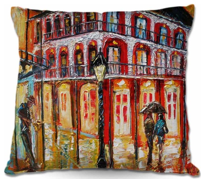 Throw Pillow New Orleans French Quarter Contemporary Decorative Throw Pillow New Orleans French Quarter